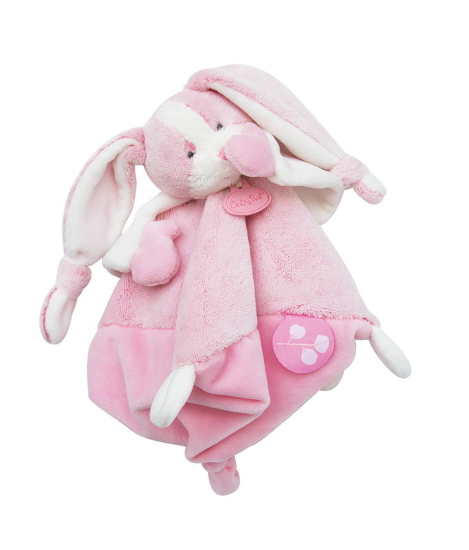  les toudoux baby comforter pink white rabbit 